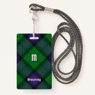 Clan Armstrong Hunting Tartan Badge ID Badge