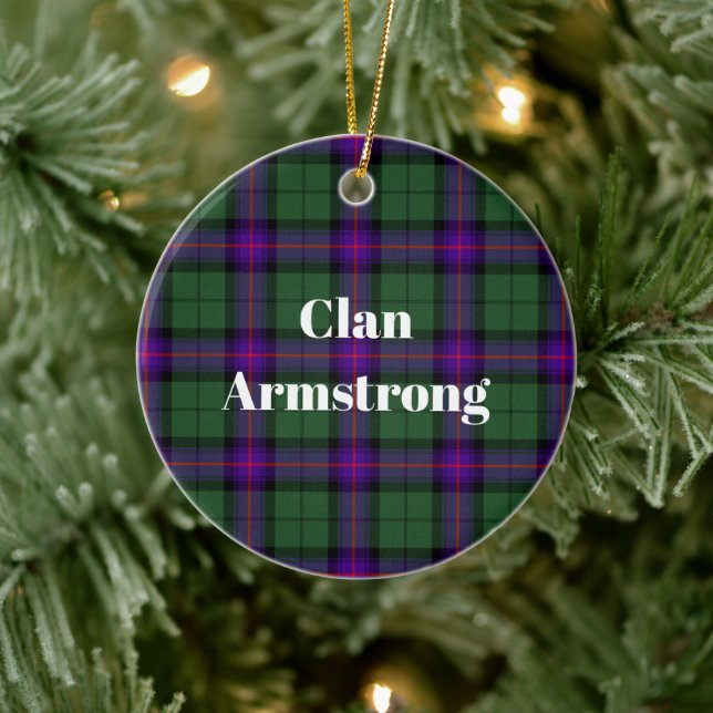 Clan Armstrong Modern Tartan Ceramic Tree Decoration (Tree)
