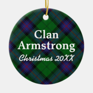 Clan Armstrong Scottish Tartan Ceramic Tree Decoration