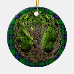 Clan Armstrong Tartan And Celtic Tree Of Life Ceramic Tree Decoration