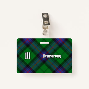 Clan Armstrong Tartan Badge ID Badge