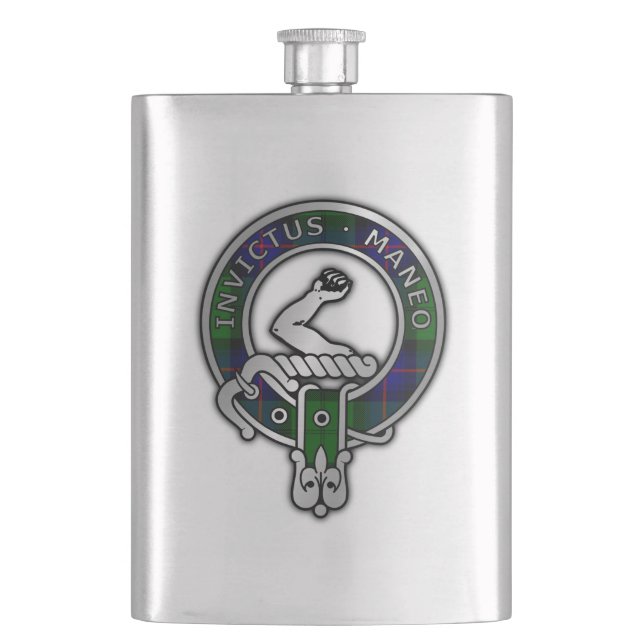 Clan Armstrong Tartan Crest  Hip Flask (Front)