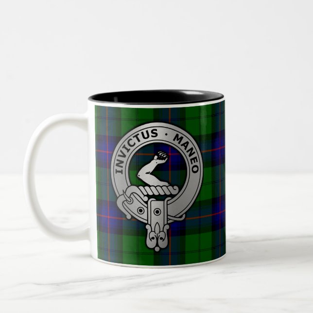 Clan Armstrong Tartan Crest  Two-Tone Coffee Mug (Left)