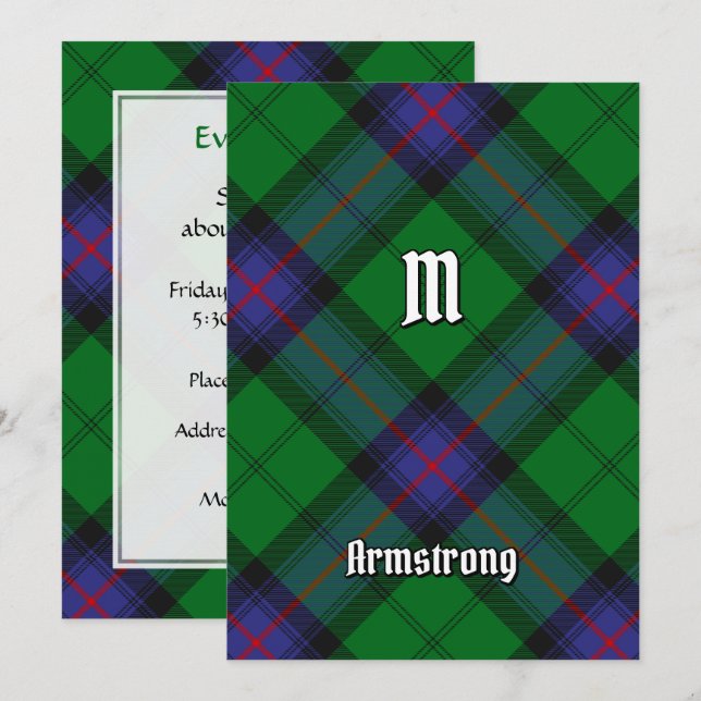 Clan Armstrong Tartan Invitation (Front/Back)