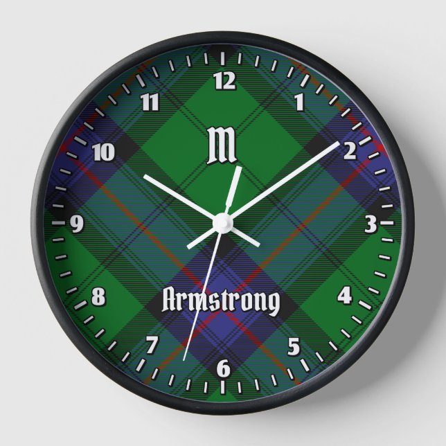 Clan Armstrong Tartan Large Clock (Front)