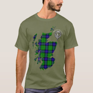 Clan Armstrong Tartan Map & Crest T-Shirt