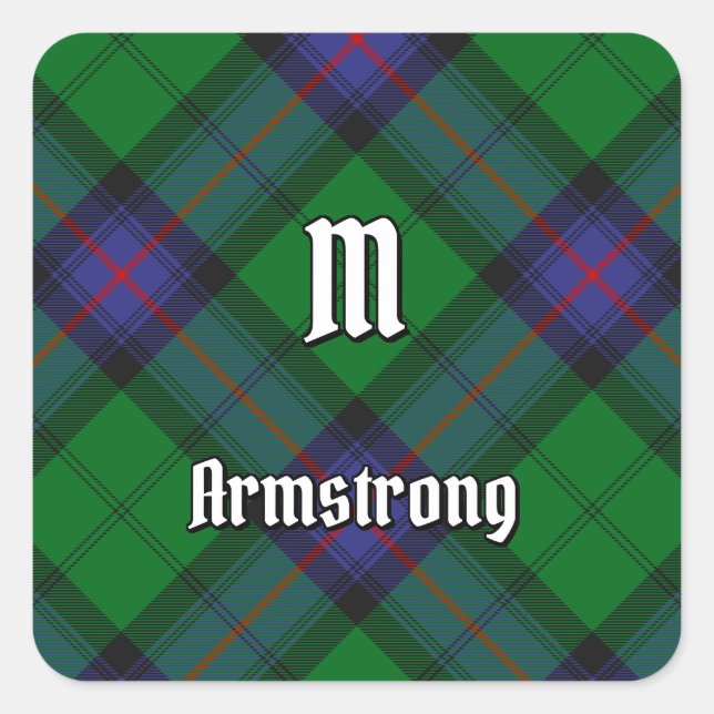 Clan Armstrong Tartan Square Sticker (Front)