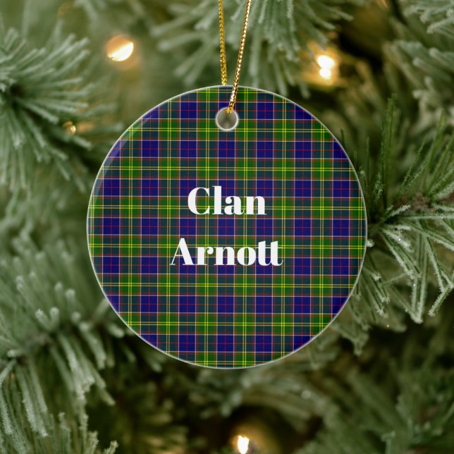 Clan Arnott Tartan Ceramic Tree Decoration (Tree)