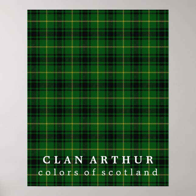 Clan Arthur Colours of Scotland Tartan Poster (Front)