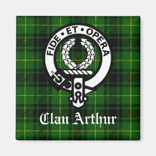 Clan Arthur Crest Badge & Tartan Magnet