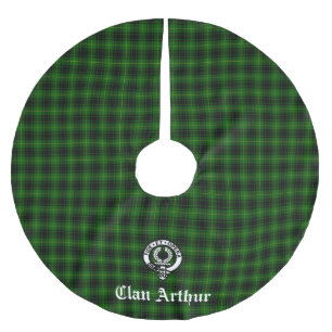 Clan Arthur / MacArthur Crest & Tartan Brushed Polyester Tree Skirt