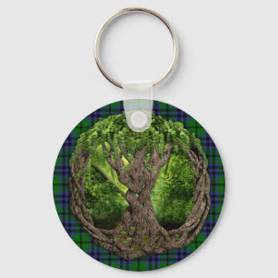 Clan Austin Tartan And Celtic Tree Of Life Key Ring