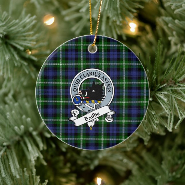 Clan Baillie Modern Badge Tartan Plaid Ceramic Tree Decoration (Tree)