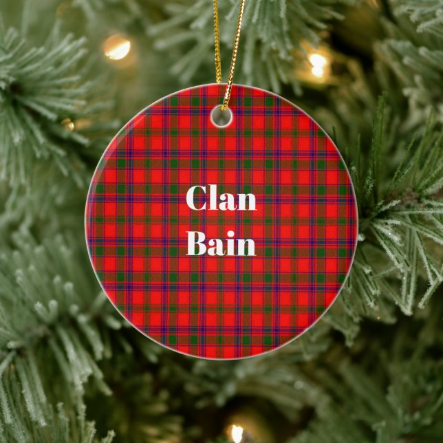 Clan Bain Tartan Ceramic Tree Decoration (Tree)
