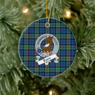 Clan Baird Ancient Badge Tartan Plaid Ceramic Tree Decoration