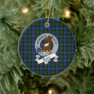Clan Baird Badge Tartan Plaid Ceramic Tree Decoration