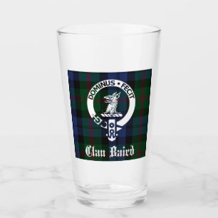 Clan Baird Crest Badge & Tartan Glass