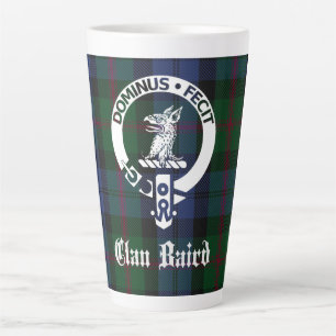 Clan Baird Crest Badge & Tartan  Latte Mug