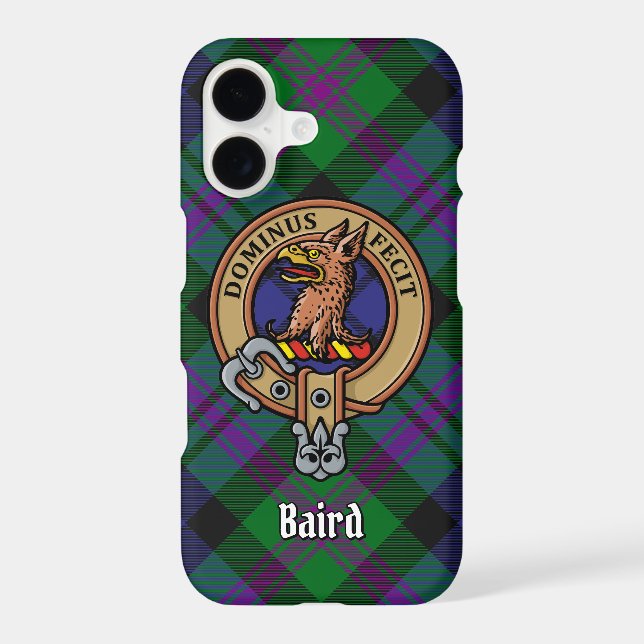 Clan Baird Crest over Tartan (Back)