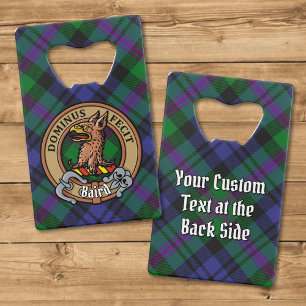 Clan Baird Crest over Tartan