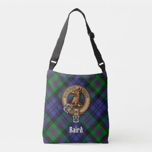 Clan Baird Crest over Tartan Crossbody Bag