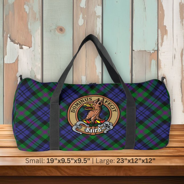 Clan Baird Crest over Tartan Duffle Bag (Creator Uploaded)