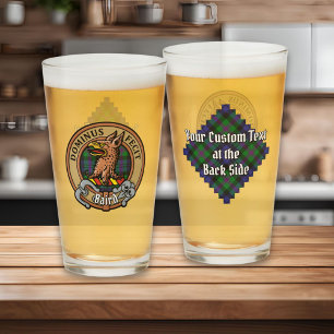 Clan Baird Crest over Tartan Glass