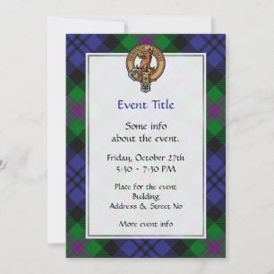 Clan Baird Crest over Tartan Invitation