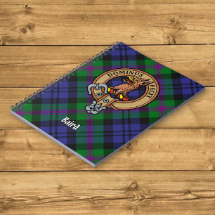 Clan Baird Crest over Tartan Notebook