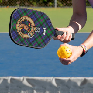 Clan Baird Crest over Tartan Pickleball Paddle
