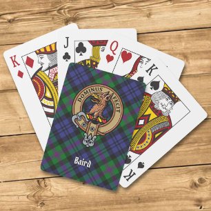 Clan Baird Crest over Tartan Playing Cards