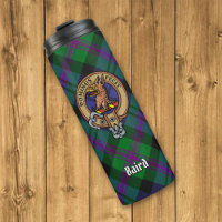 Clan Baird Crest over Tartan