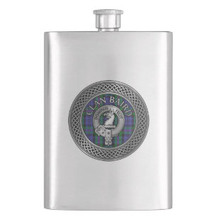 Clan Baird Crest & Tartan Knot Hip Flask