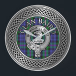 Clan Baird Crest & Tartan Knot Large Clock<br><div class="desc">Clan Baird Crest & Tartan Knot</div>