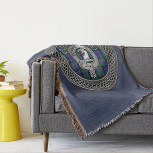 Clan Baird Crest & Tartan Knot Throw Blanket