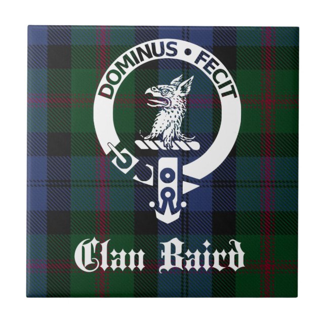 Clan Baird Crest Tartan Tile (Front)