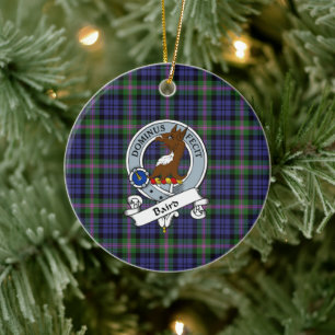 Clan Baird Modern Badge Tartan Plaid Ceramic Tree Decoration