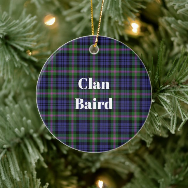 Clan Baird Modern Tartan Ceramic Tree Decoration (Tree)