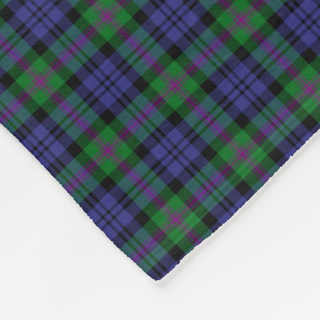 Clan Baird Scottish Tartan Plaid Pattern Fleece (Corner)