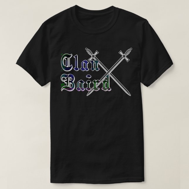 Clan Baird surname last name Scottish Tartan  T-Shirt (Design Front)
