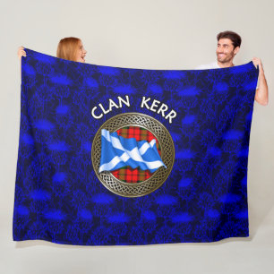 Clan Baird Tartan Knot & Flag Fleece Blanket