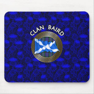 Clan Baird Tartan Knot & Flag Mouse Mat