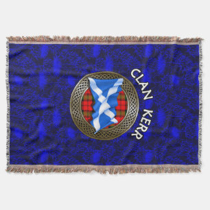 Clan Baird Tartan Knot & Flag Throw Blanket