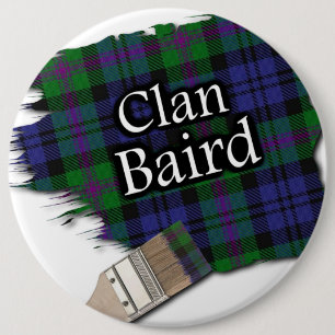 Clan Baird Tartan Paint Brush 6 Cm Round Badge