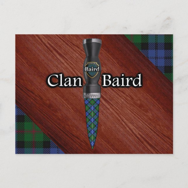 Clan Baird Tartan Sgian Dubh Blade Postcard (Front)