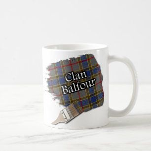 Clan Balfour Tartan Paint Brush Cup Mug