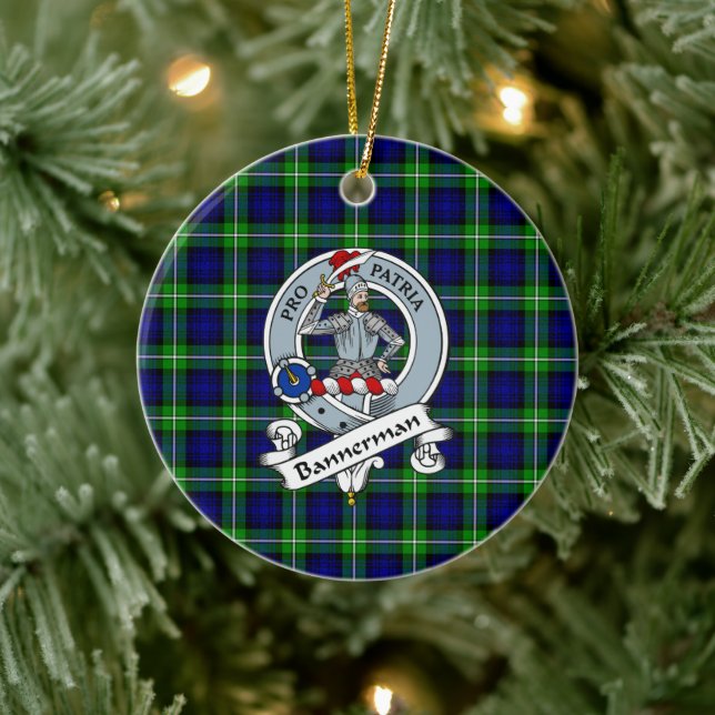 Clan Bannerman Badge Tartan Plaid Ceramic Tree Decoration (Tree)