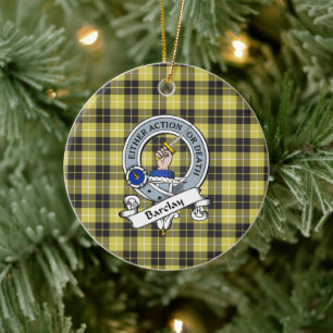 Clan Barclay Badge Tartan Plaid Ceramic Tree Decoration