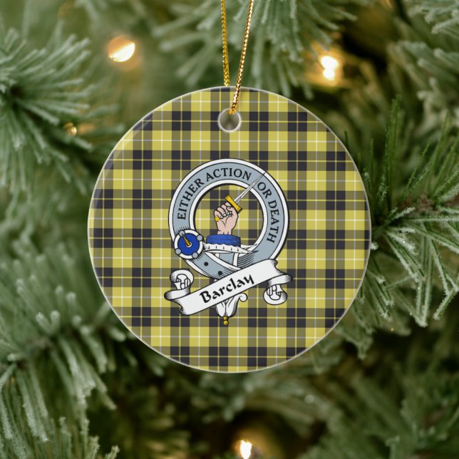 Clan Barclay Badge Tartan Plaid Ceramic Tree Decoration (Tree)