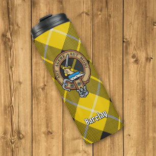 Clan Barclay Crest over Dress Tartan Thermal Tumbler